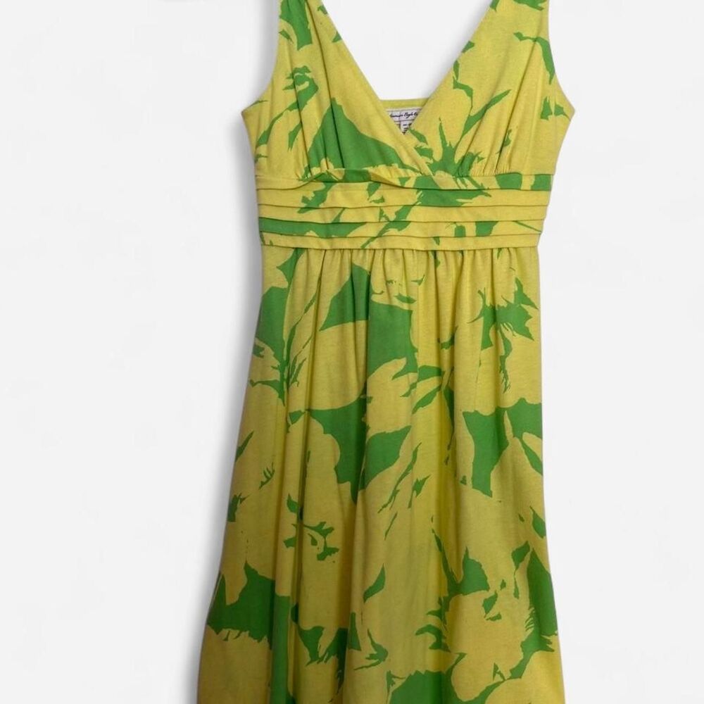 American-eagle Women's Green and Yellow Dress